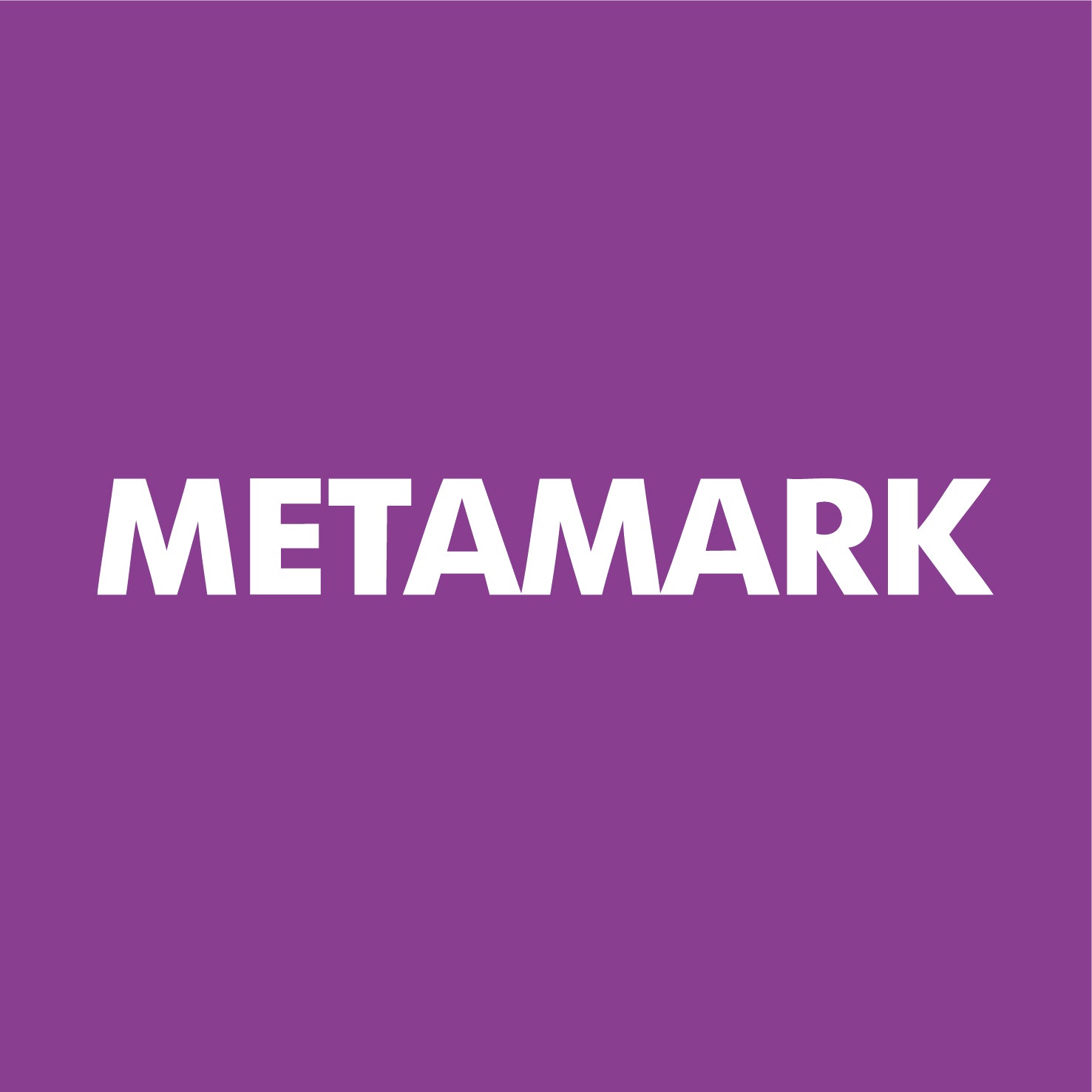 Metamark logo on a purple background, representing digital vinyl and media solutions for customers.
