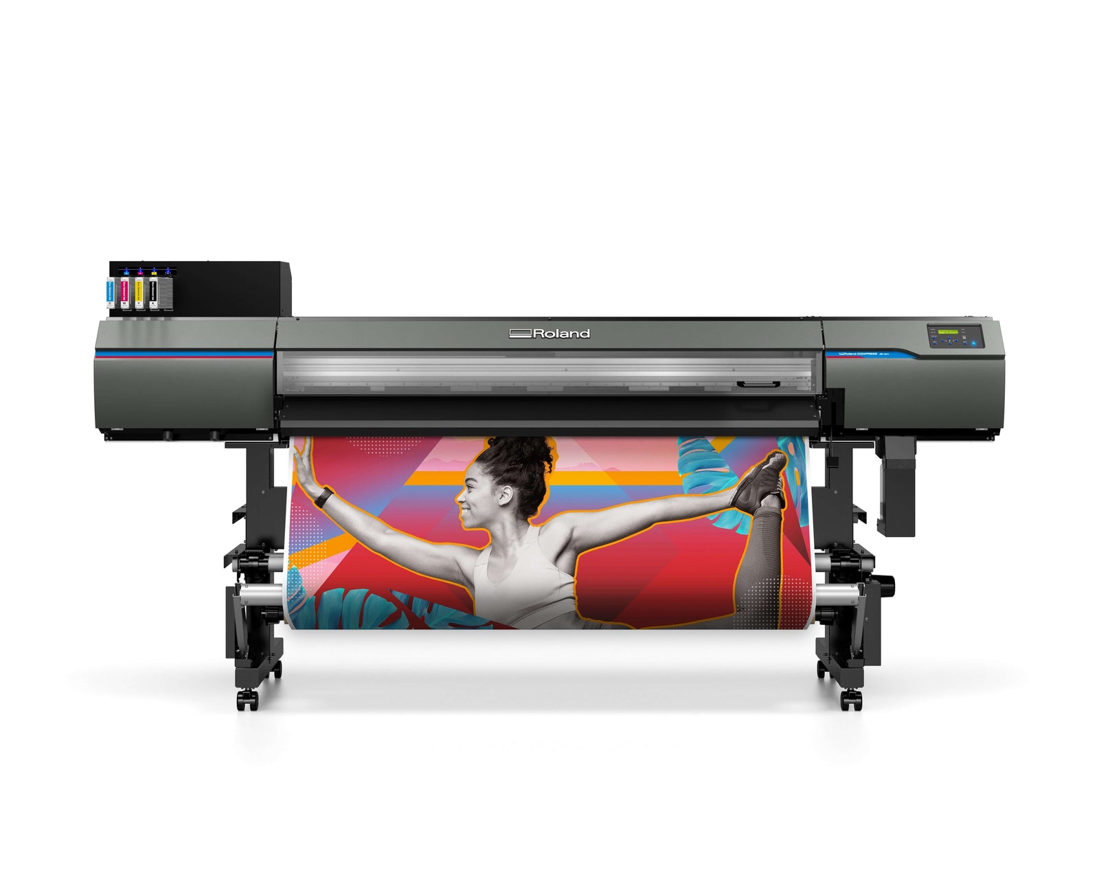 Roland DGXPRESS ER-641 Solvent Printer (64-inch) showcasing vibrant prints and advanced printing technology.