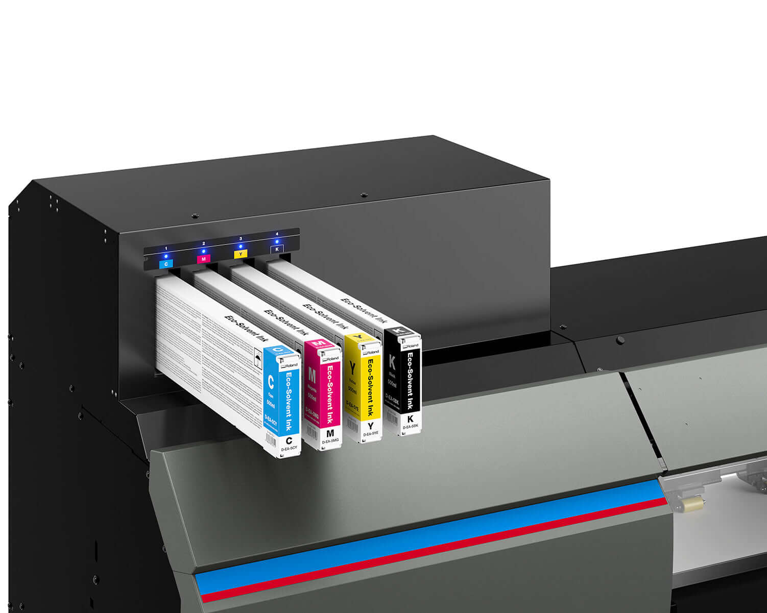 Roland DGXPRESS ER-641 Solvent Printer (64-inch) ink cartridges in eco-solvent color options for high-quality printing.
