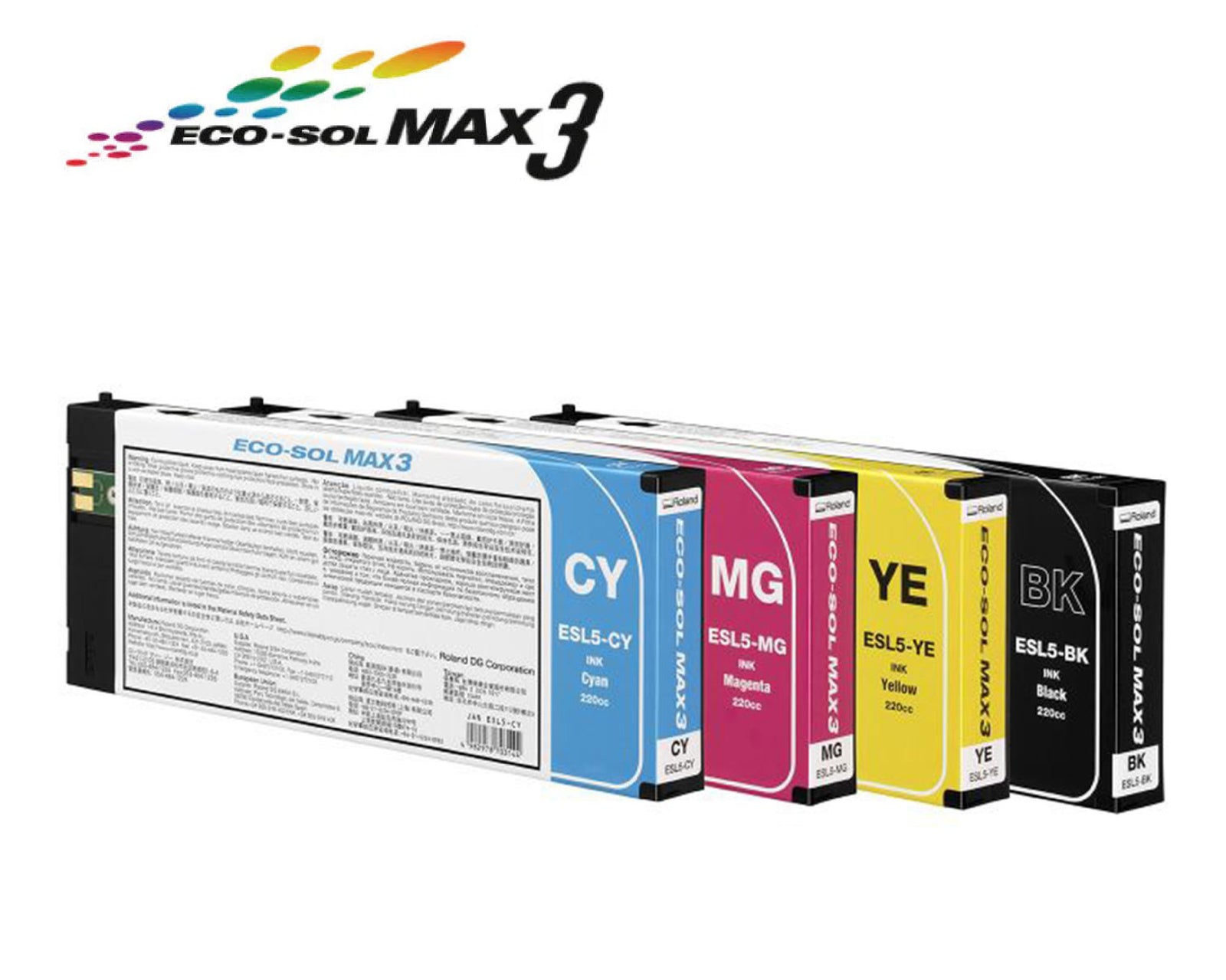 Roland Eco-Sol MAX3 Ink Cartridge (ESL5) - 220ml for BN2 Series