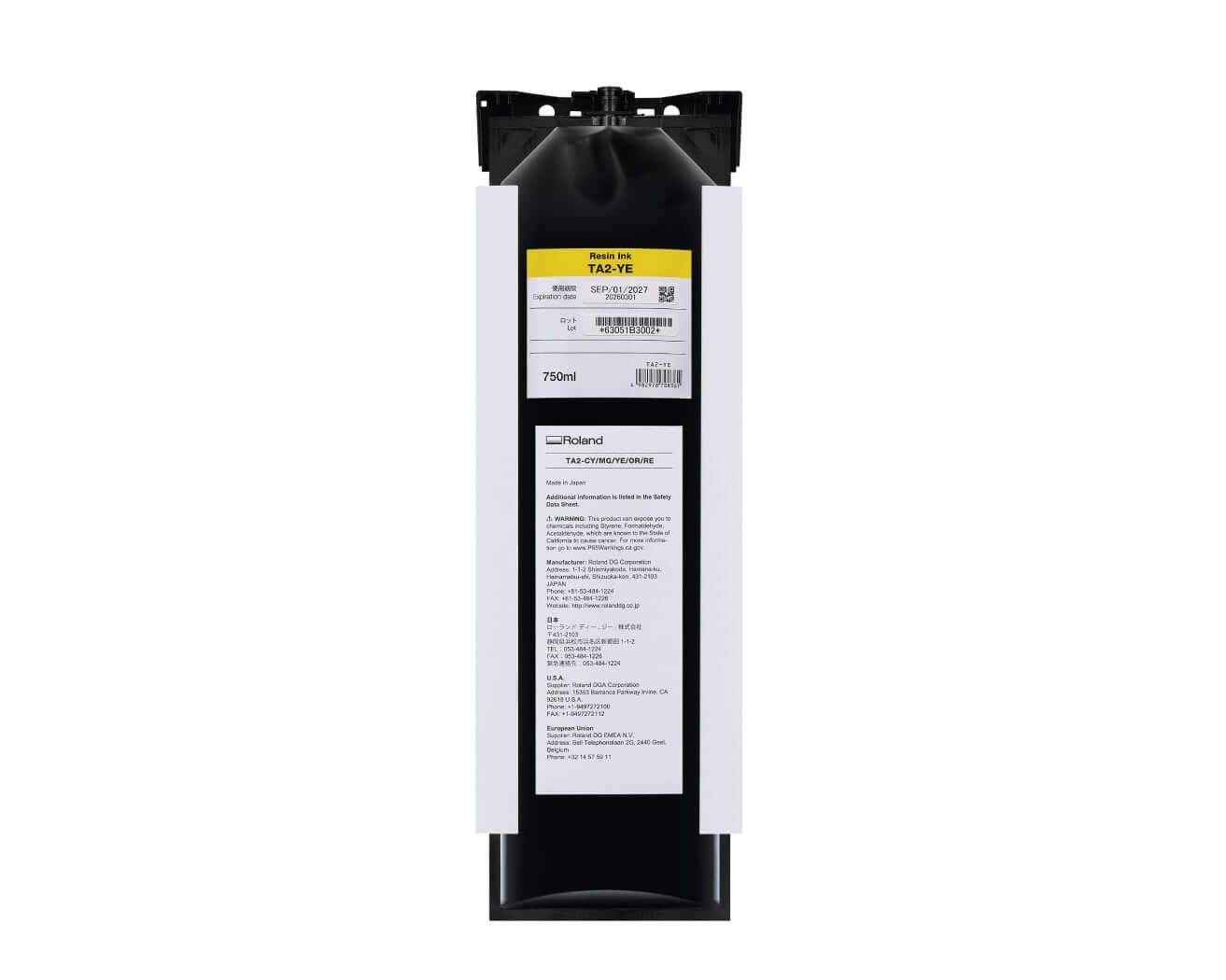 Roland TA2 Latex AG-640 Ink Pouches - 750ml Yellow ink pouch for advanced latex printing.