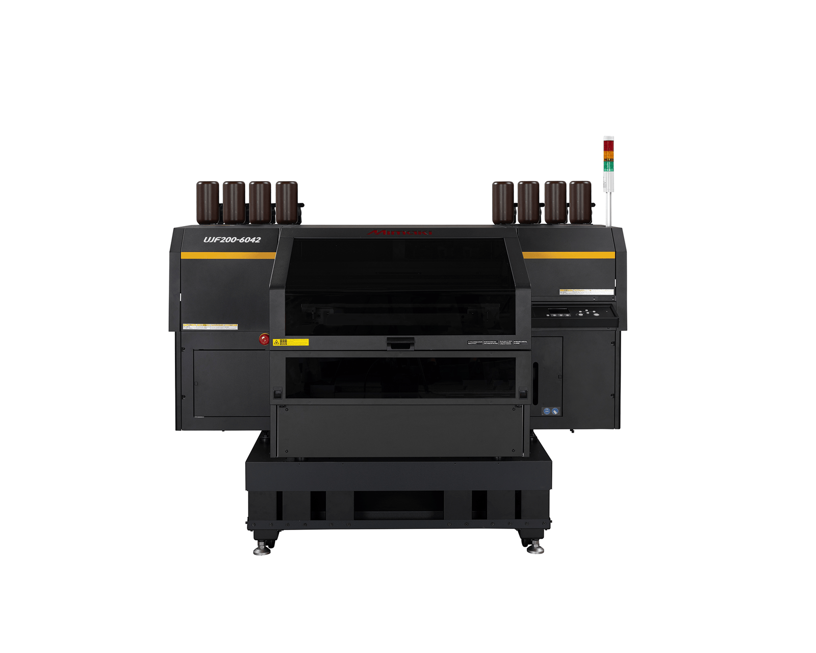 Mimaki UJF200-6042 A2 Flatbed Printer showcasing its advanced design for UV-LED printing on dimensional objects.
