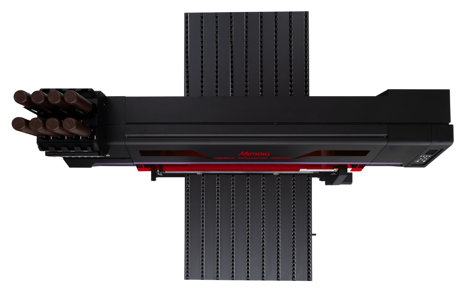 Mimaki UJ330H-160 Hybrid UV Printer (64-inch) top view showcasing printer design and capabilities.