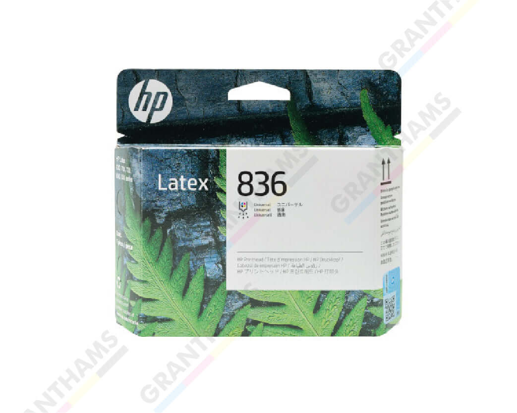 HP Latex 630 Consumables - Boxed Latex 836 Universal Printhead for HP Latex printers, featuring cleaning accessories and essential supplies.