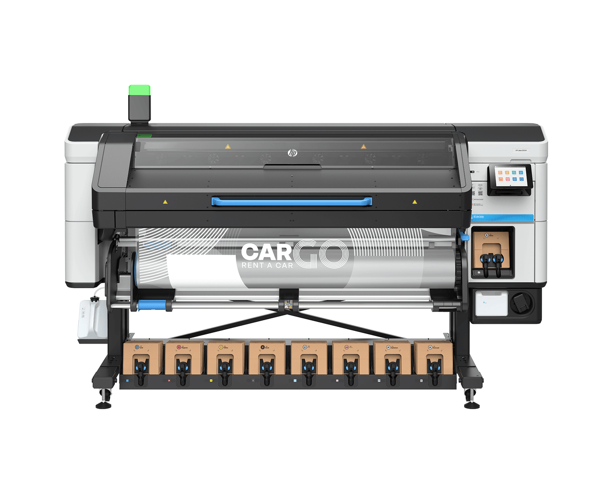 HP Latex 830W printer showcasing advanced printing technology for vibrant graphics and efficiency in large format printing.