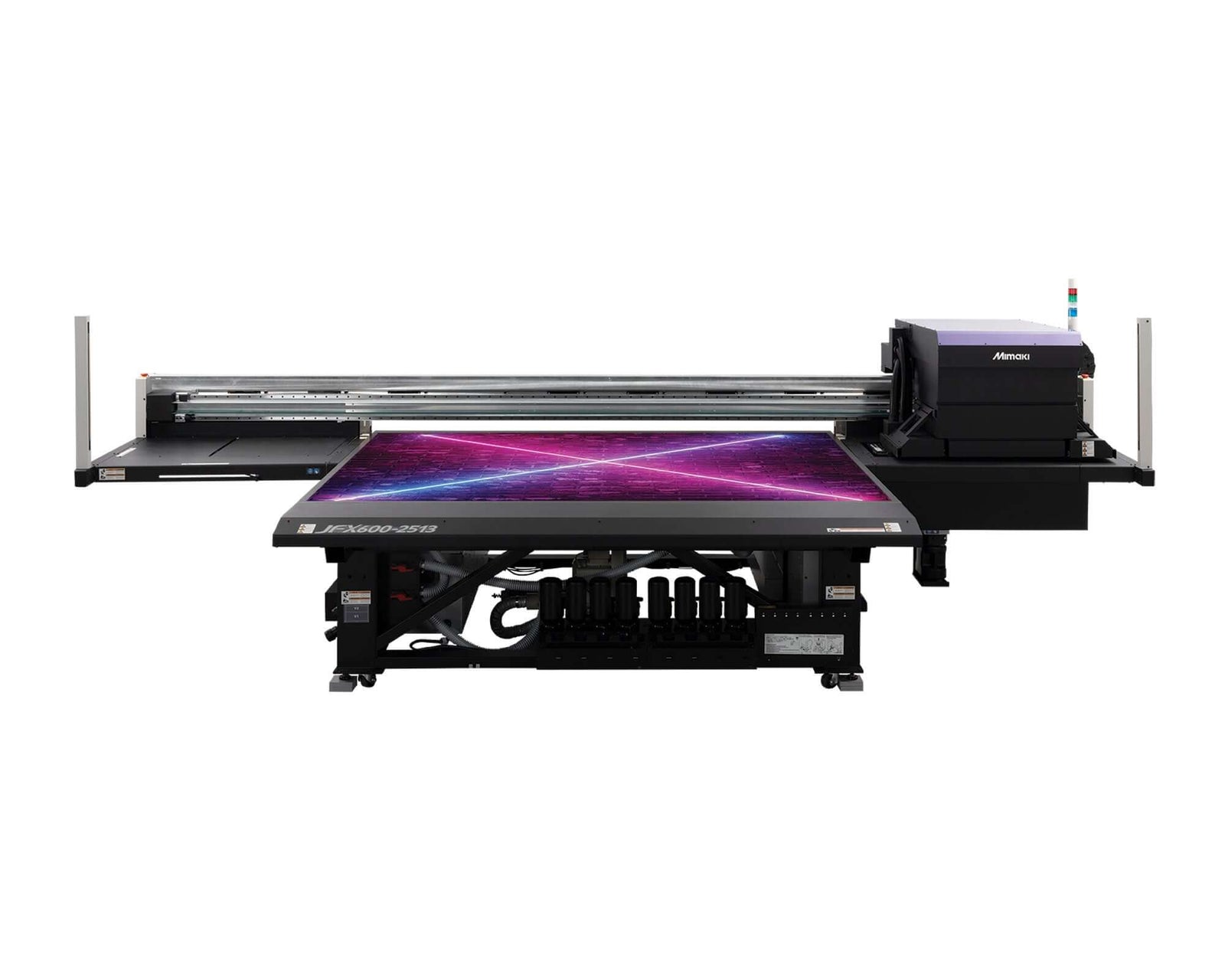 Mimaki JFX600-2513 flatbed printer showcasing high-speed and quality printing capabilities.