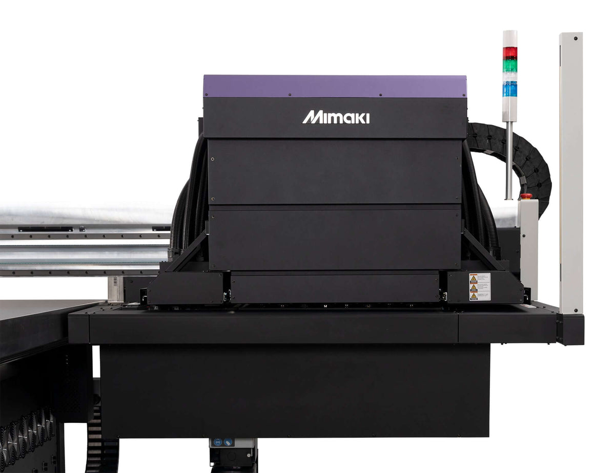 Mimaki JFX600-2513 flatbed printer showcasing high-speed and quality printing capabilities.