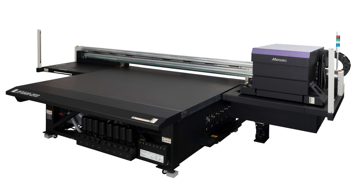 Mimaki JFX600-2513 flatbed printer with large printing area and high-speed capabilities.