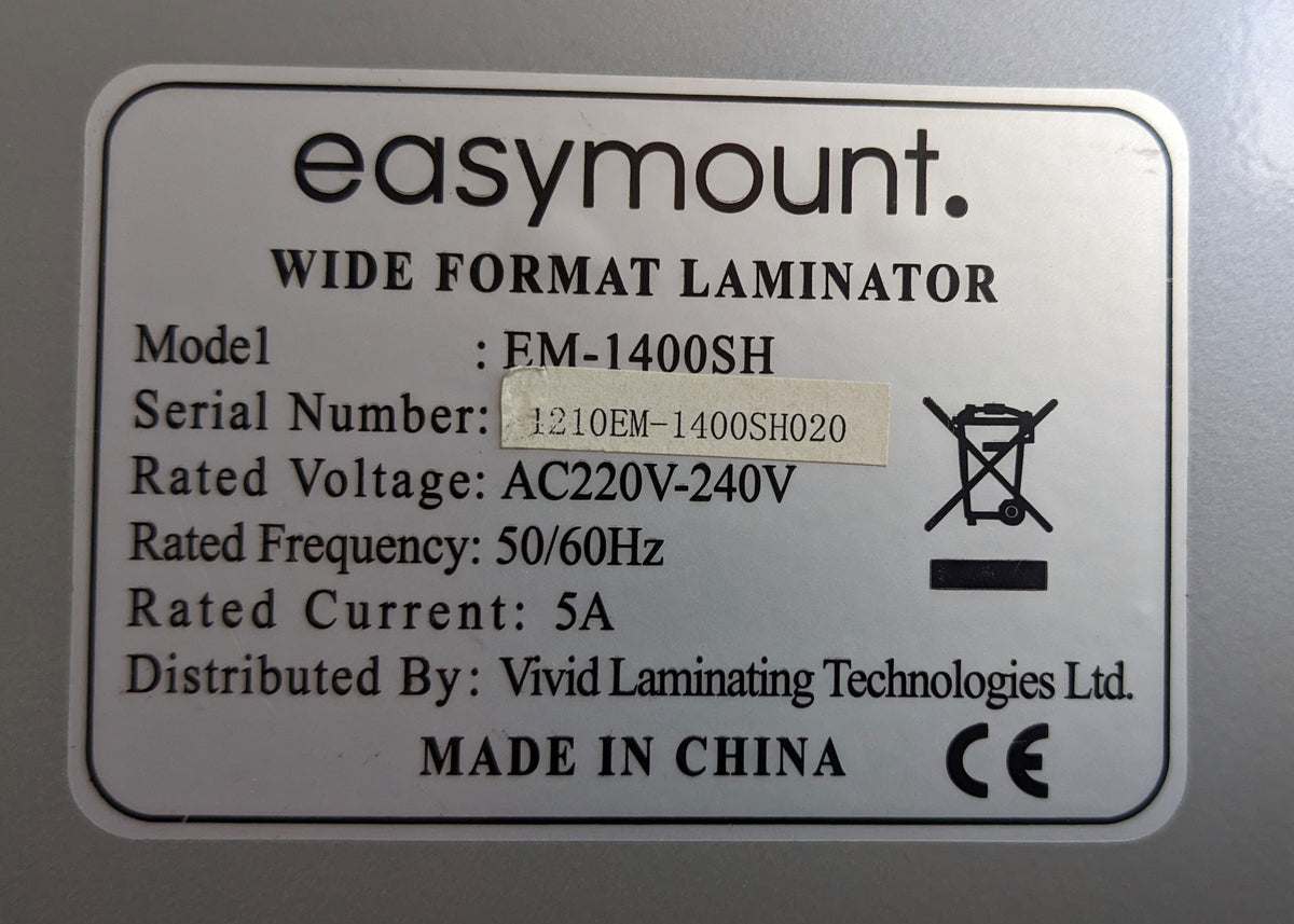 USED Easymount EM-1400SH 54-inch Hot and Cold Laminator – Virtually Unused